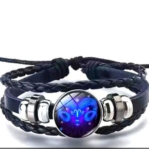 Libra Constellation Sign Adjustabpe Black Bracelet